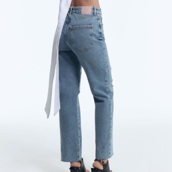 NWT Zara High Rise Straight Leg Jeans - Picture 10 of 12